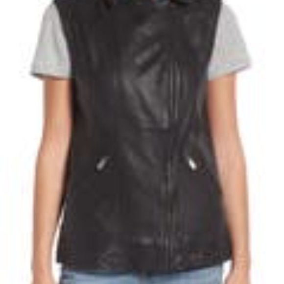 Halogen Leather Moto Vest - Picture 4 of 8